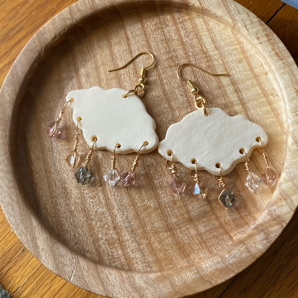 Handmade Swarovski Cloud Earrings